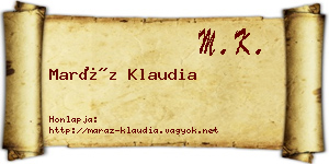 Maráz Klaudia névjegykártya