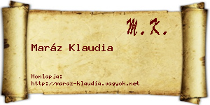 Maráz Klaudia névjegykártya